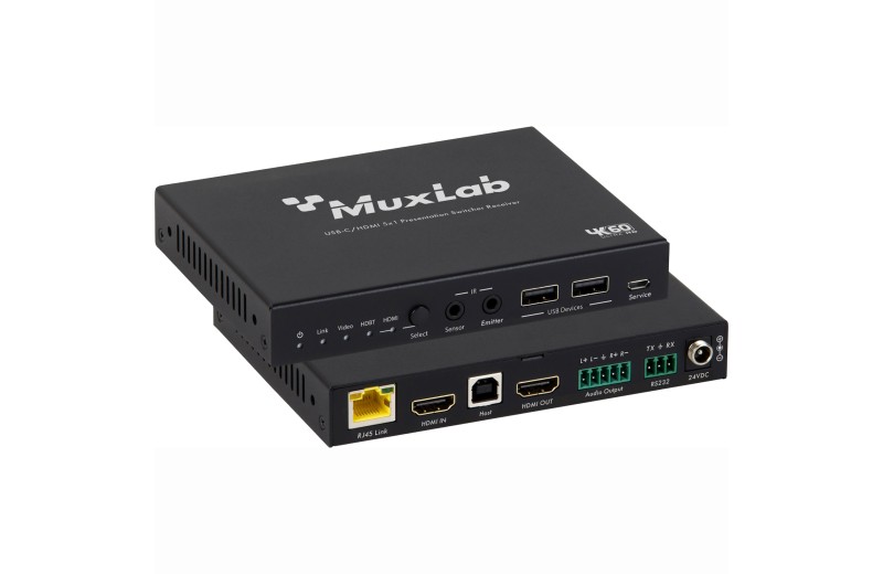 Muxlab USB-C/HDMI 5x1 Presentation Switcher Με Dante 500533