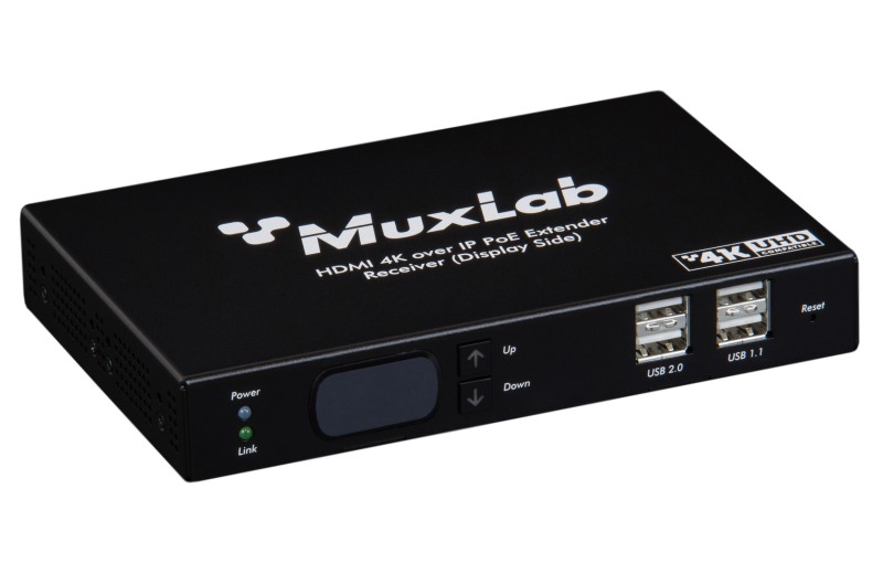 Muxlab KVM HDMI over IP PoE Δέκτης Deluxe,4K/30 500850-RX