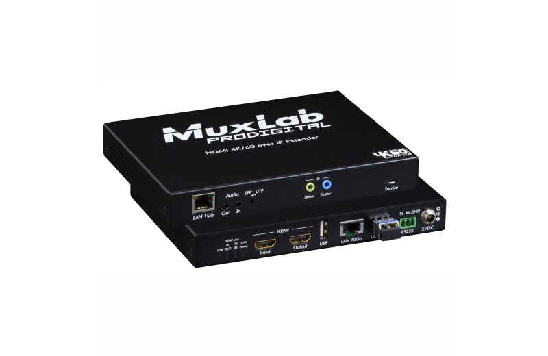 Muxlab HDMI 4K/60 KVM over IP Transceiver 10Gb,Fiber 500766-FIBER