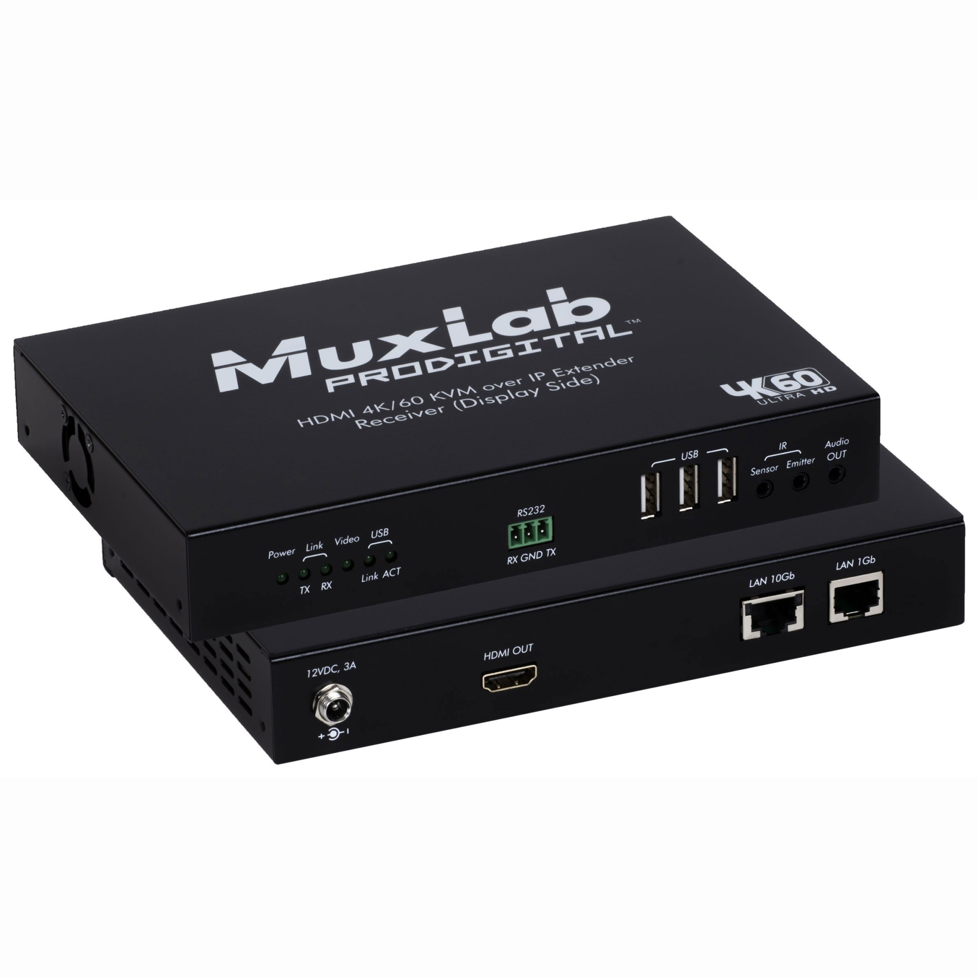 Muxlab 4K/60 KVM Over IP Receiver, UTP