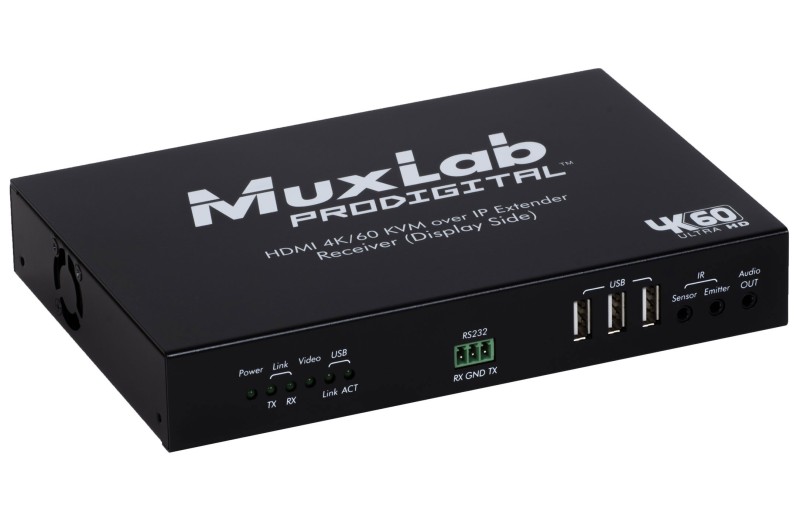 Muxlab 4K/60 KVM Over IP Receiver, UTP 500760-RX-KVM