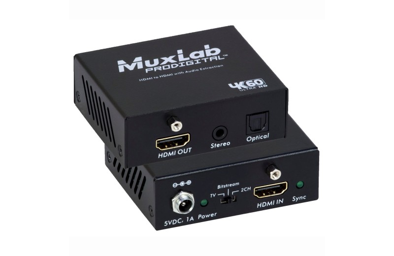Muxlab HDMI to HDMI with Audio Extraction, 4K/60 500436