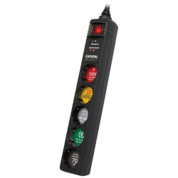 CRYSTAL AUDIO CP5 Μαύρο Πολύπριζο Προστασίας Schuko 5 Θέσεων 1300j/70db