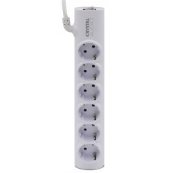 CRYSTAL AUDIO Elegance PSEL6S Λευκό Πολύπριζο Schuko 6 Θέσεων