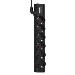 CRYSTAL AUDIO Elegance PSEL6S Μαύρο Πολύπριζο Schuko 6 Θέσεων