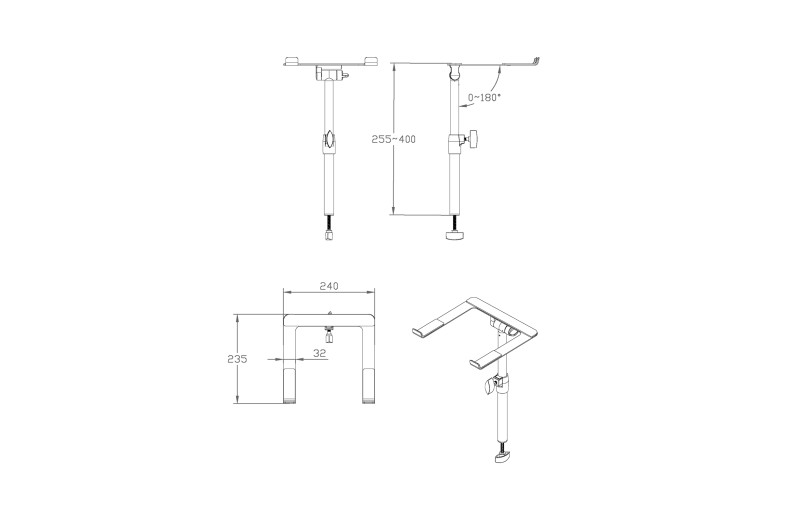 VONYX DBLH1 Ρυθμιζόμενη Βάση Laptop για DJ Booth