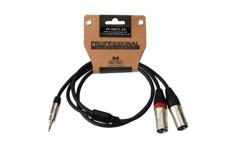 Metro PY-005/1.5M 2x XLR (3PIN) - mini jack stereo 1,5m