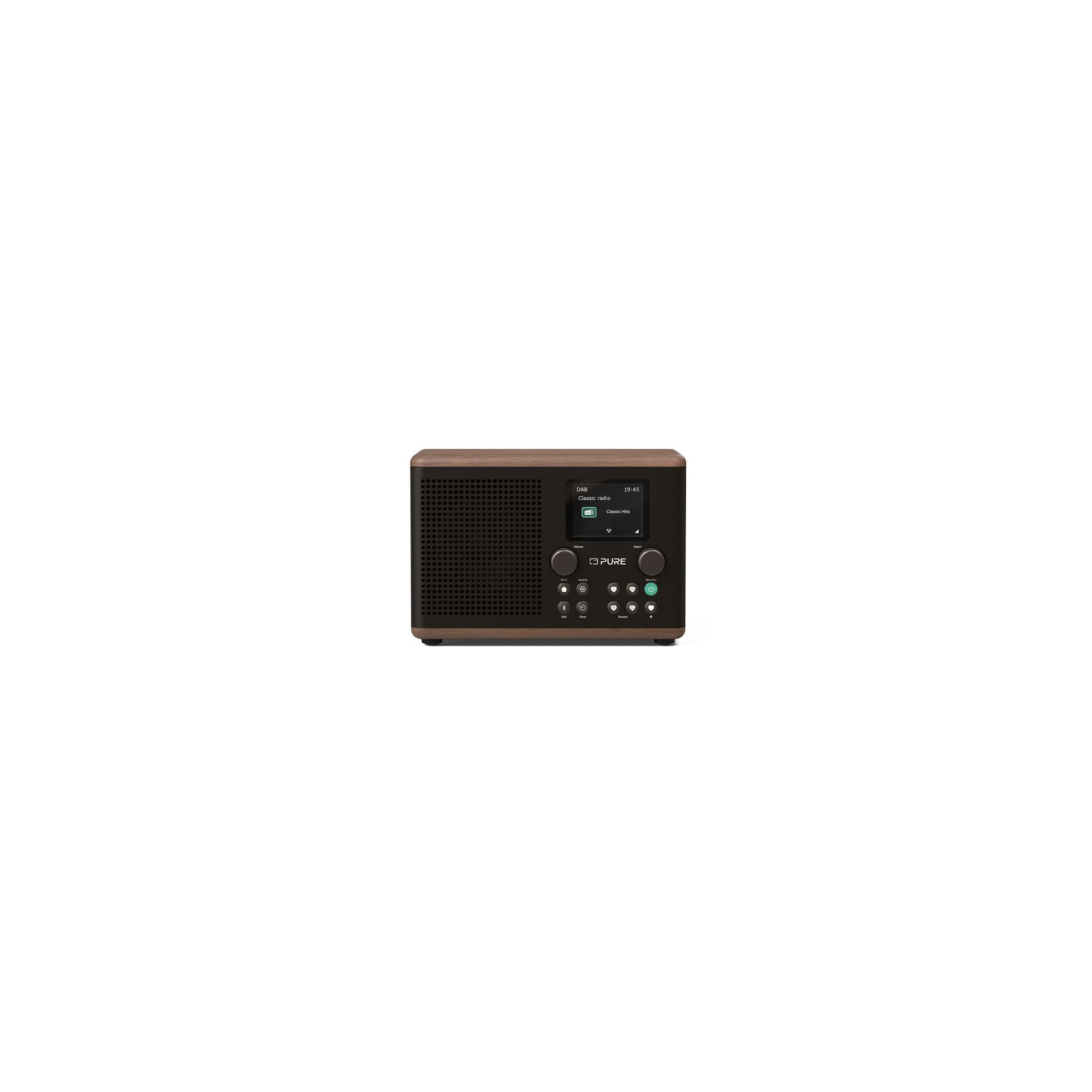 PURE Classic H4 Ψηφιακό Pαδιόφωνο DAB+ και Bluetooth, Mαύρο / Kαρυδιά