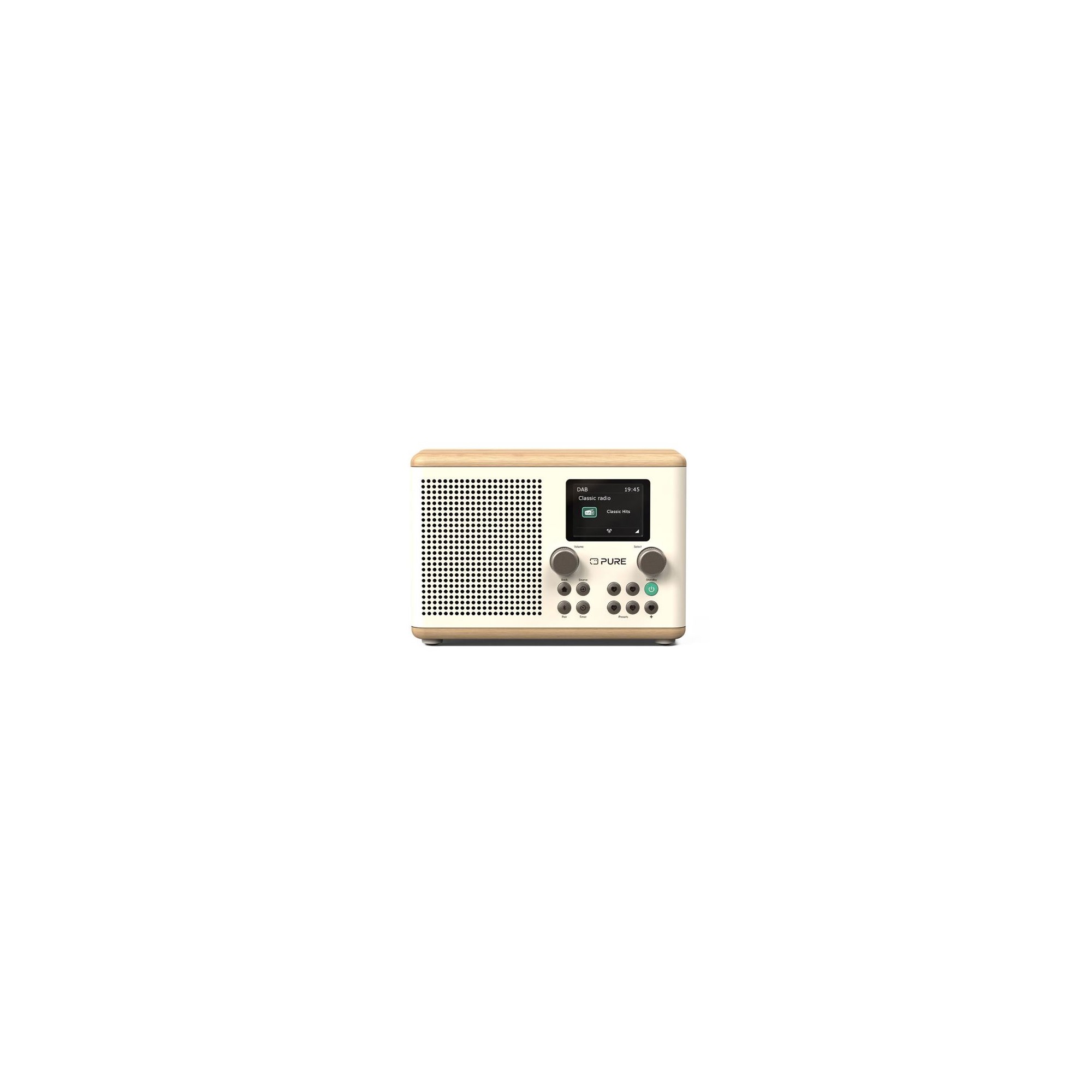 PURE Classic H4 Ψηφιακό Pαδιόφωνο DAB+ Kαι Bluetooth, Λευκό / Bελανιδιά