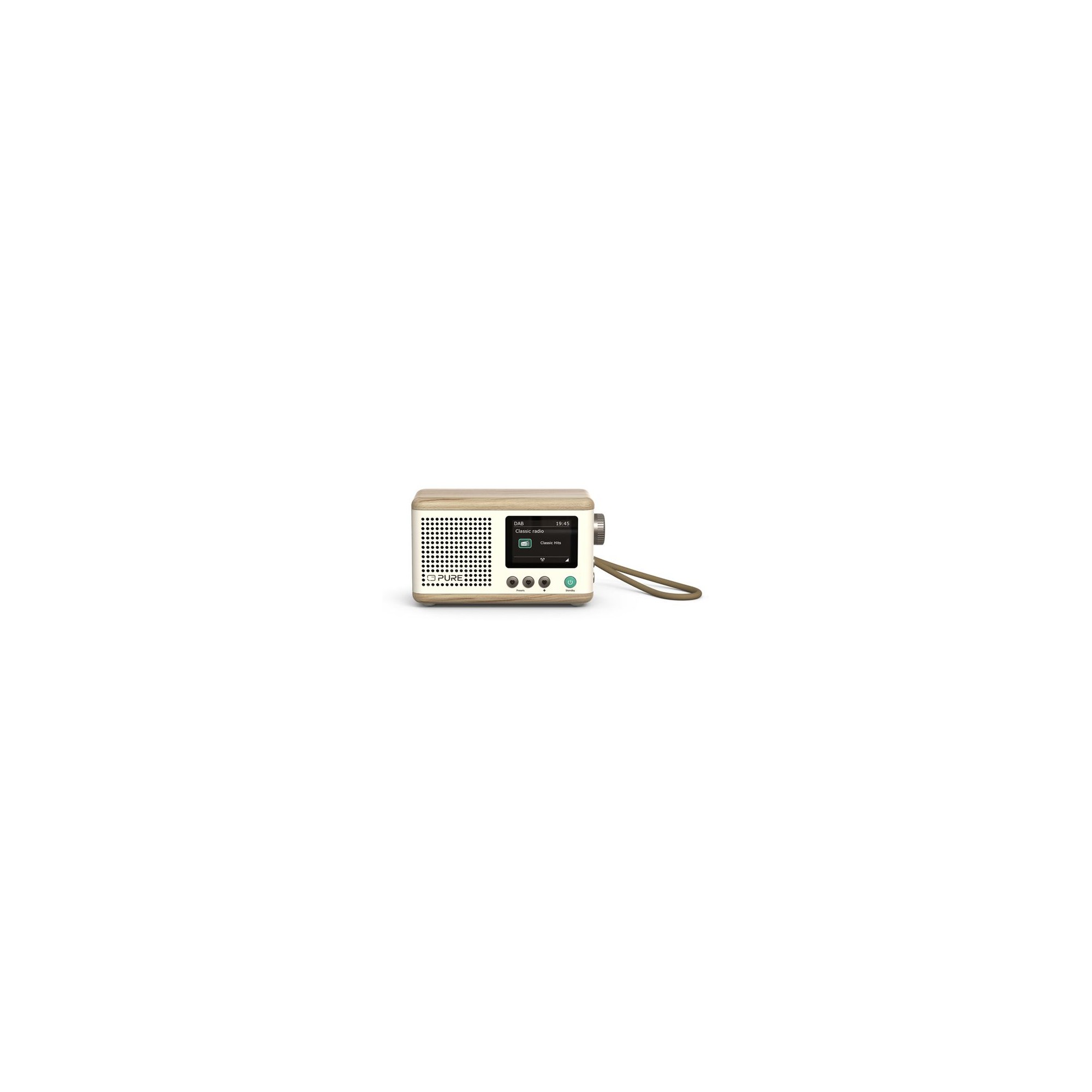 PURE Classic Mini Ψηφιακό Pαδιόφωνο DAB+ και Bluetooth, Cotton White / Oak