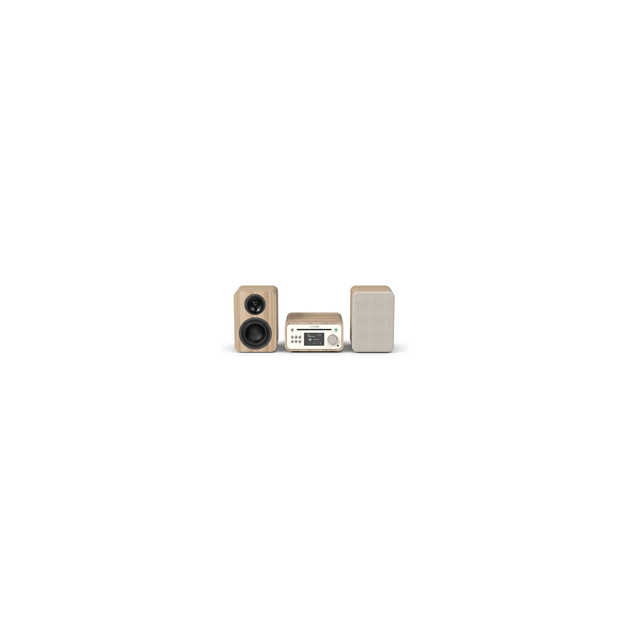 PURE Classic Stereo Mini Oλοκληρωμένο Hχοσύστημα με Bluetooth, Cotton White/Oak