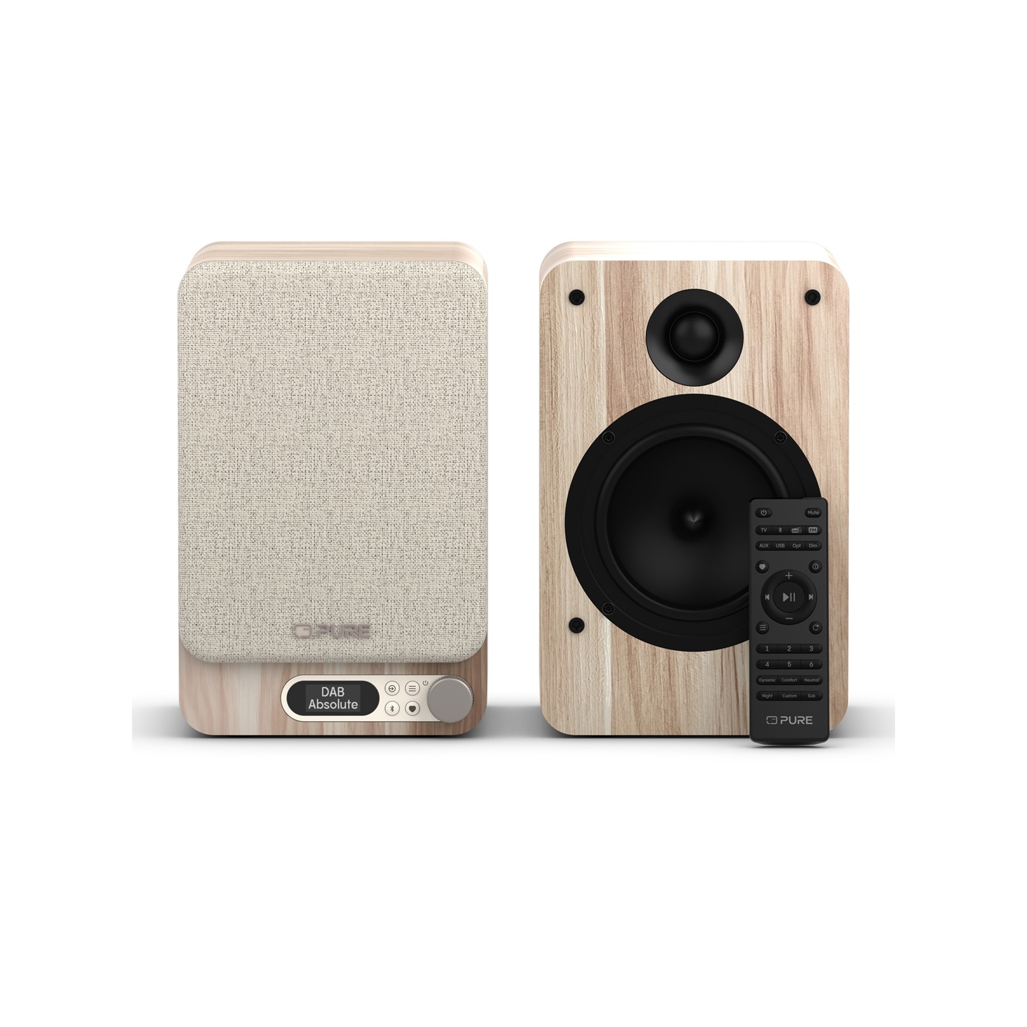 PURE Classic Active Bluetooth Ηχεία με Ραδιόφωνο FM/ DAB+,HDMI/OPTICAL/AUX, Cotton White/Oak