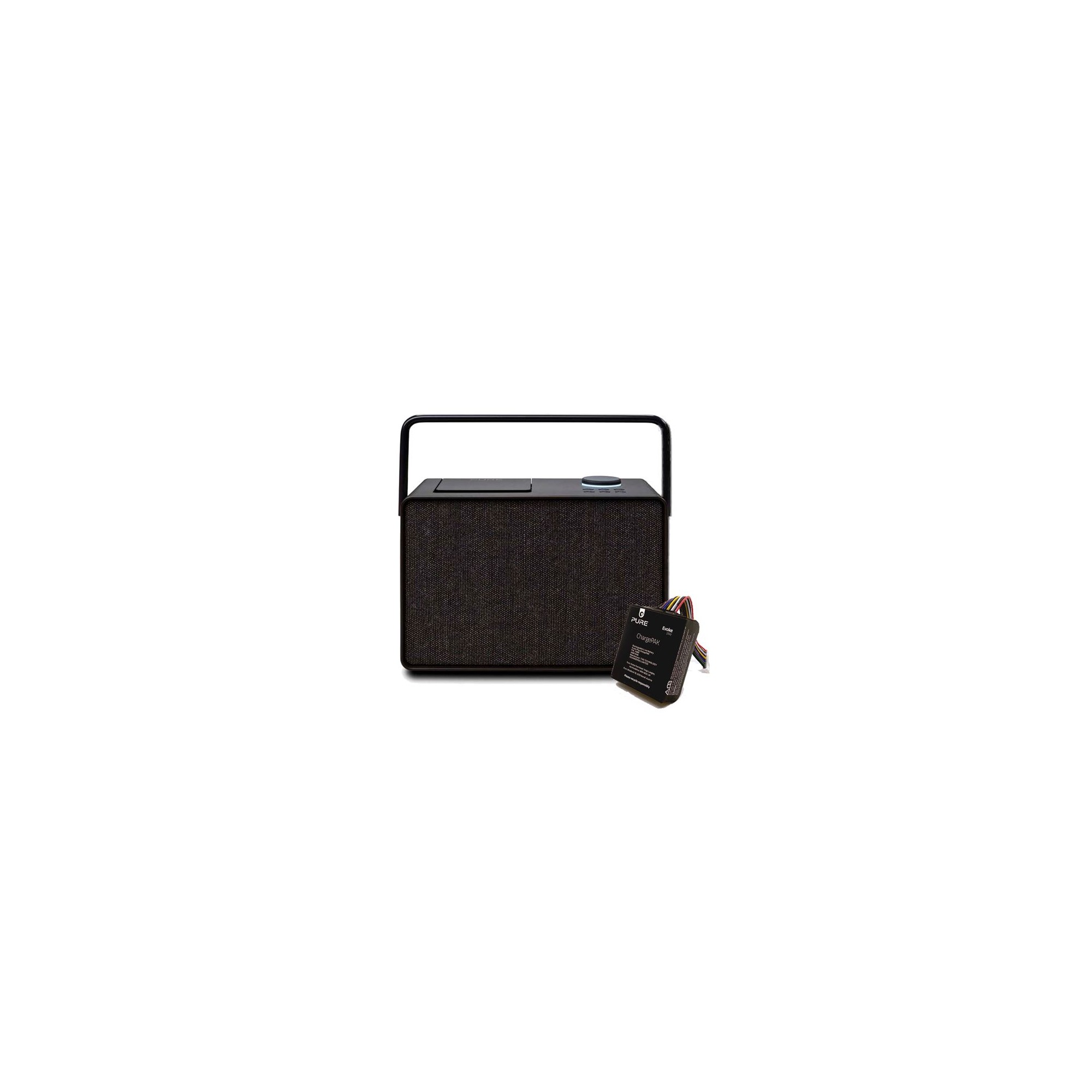 Pure Evoke Play Black Network Mini Audio System Bundle With Rechargeable Battery