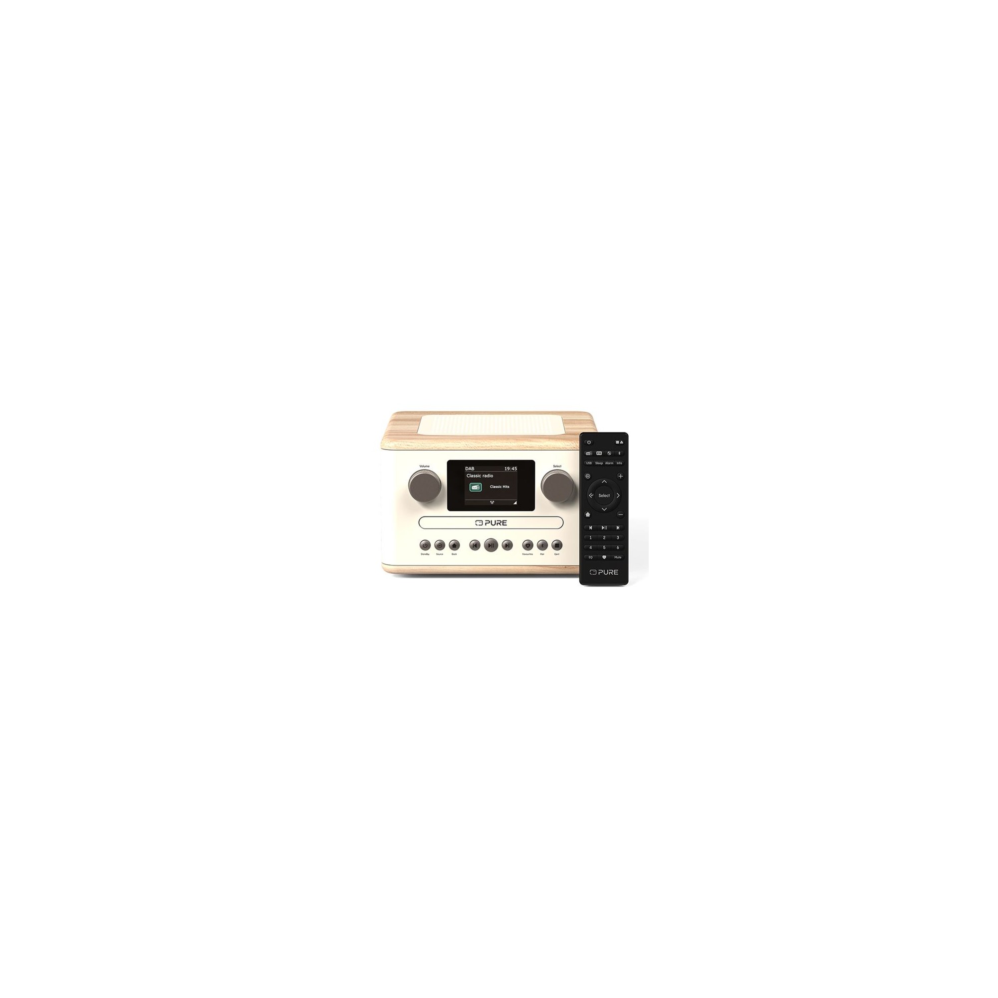 PURE CLASSIC C-D4 Mini Hχοσύστημα, Cotton White/Oak