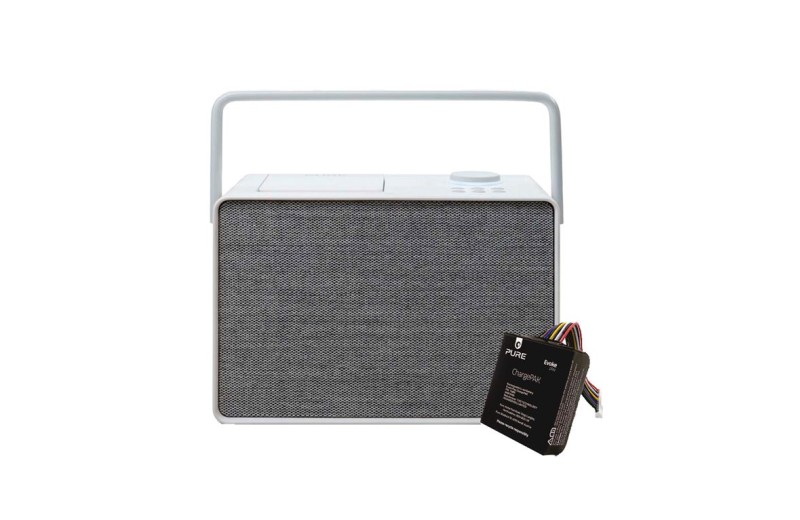 Pure Evoke Play White Network Mini Audio System Bundle With Rechargeable Battery